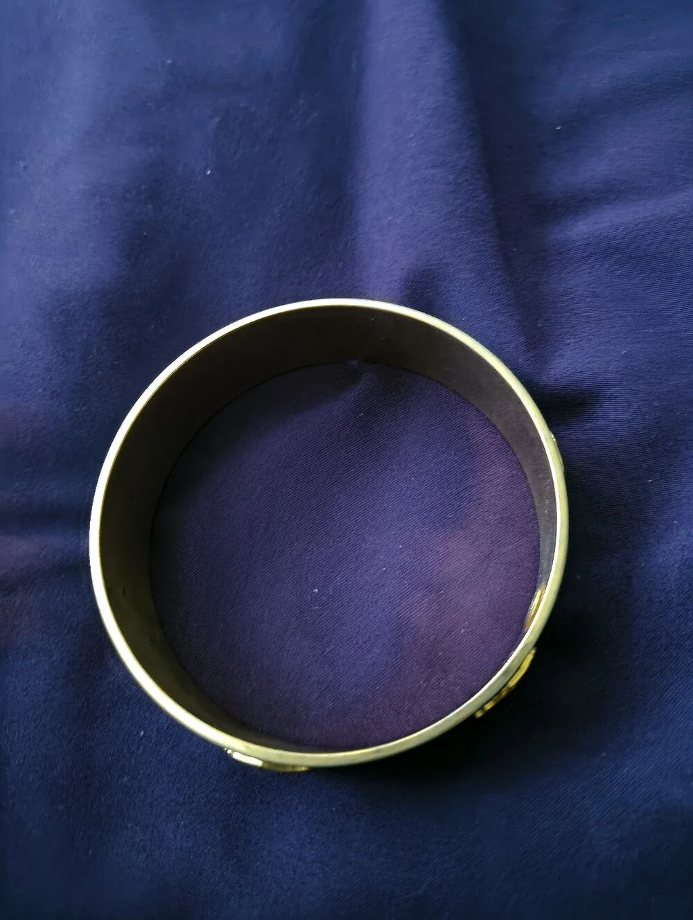 Janna Conner Turquoise Enamel Anchor Gold Tone Bangle. Estate Find